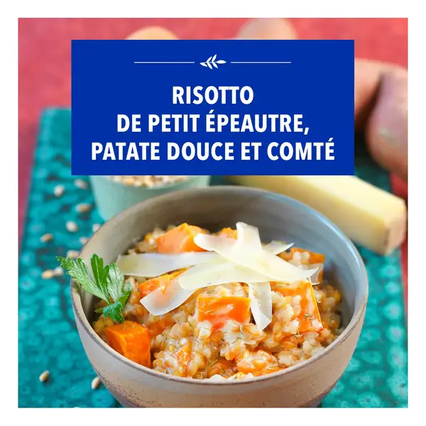 Risotto de petit épeautre, patate douce et Comté